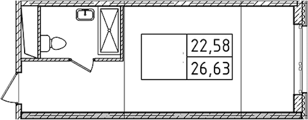 Квартира студия 26.63 м², 3/14 эт., Комплекс апартаментов «Ladozhsky Avenir»